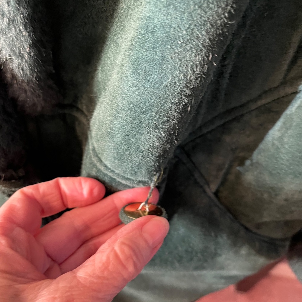 Vintage Split Suede Sherpa Coat - Picture 2 of 8